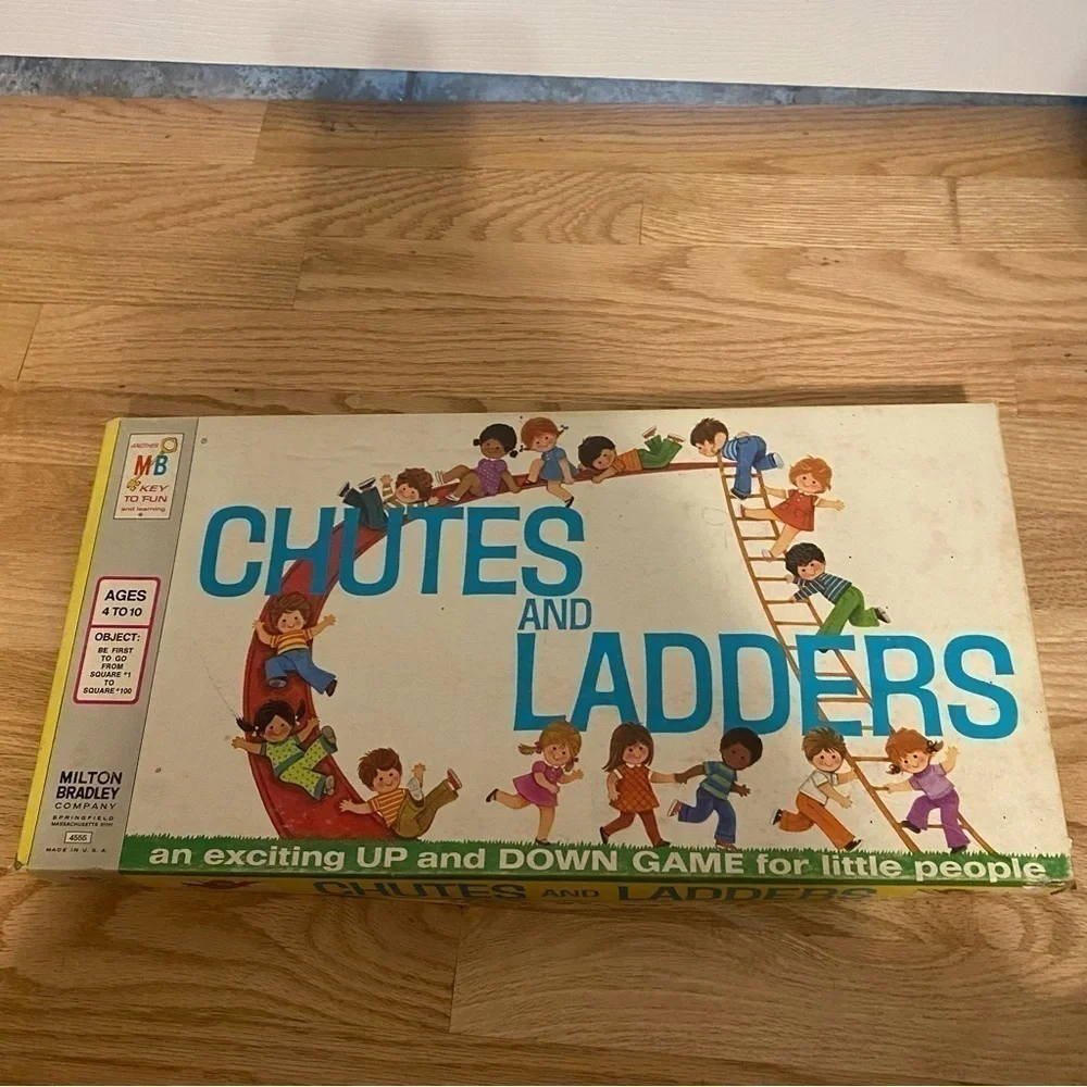 Vintage Chutes and Ladders Board Game 1974 EXCELLENT Milton Bradley